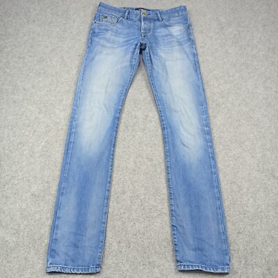 Scotch & Soda Ralston Herren Jeans W28-W29 L32 Blau Slim Straight Fit Knopf Fly