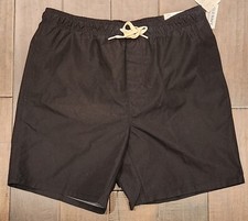 NEW Men's Old Navy Solid Swim Trunks 7" Inseam Drawstring LARGE Black