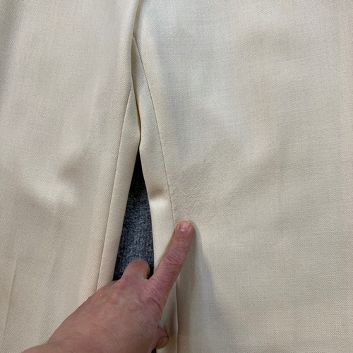 Vintage Balenciaga Pants Womens 44 Custard Mid Rise Flared Leg Belted Pockets - Picture 6 of 14