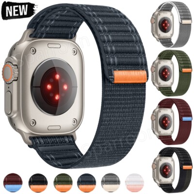 Nylon Sport Loop Strap For iWatch Apple Watch Band Ultra Series 10 9 8 7 6 5 SE