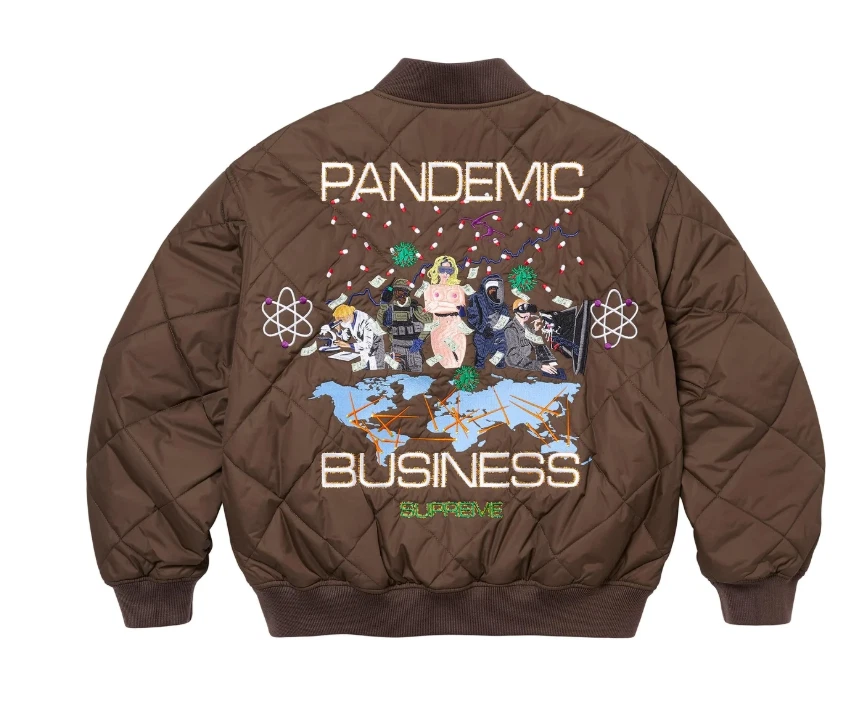 Supreme AOI Quilted Work Jacket Size Large Brown FW24 Supreme New York 2024 New - Image 3 of 4