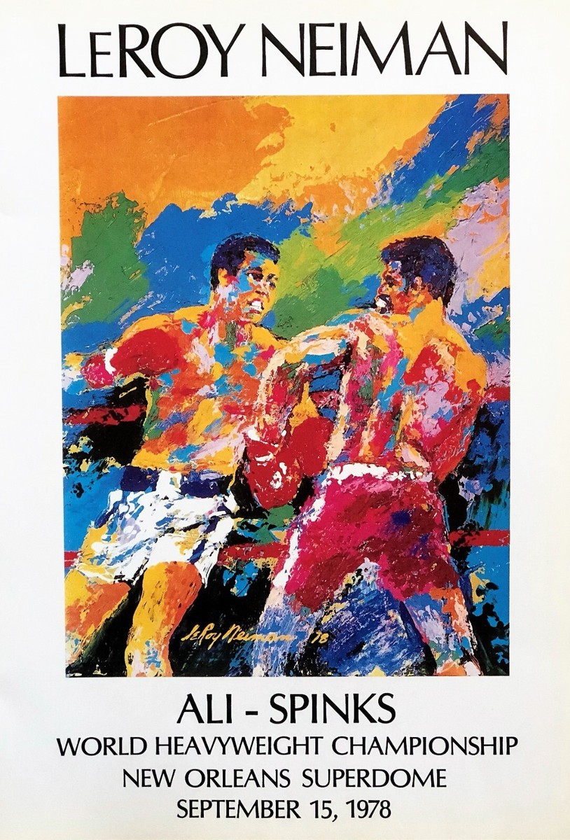 Leroy Neiman Ali-Spinks 1978 Heavyweight Fight Poster Custom