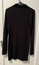 Theory Women  s Medium Stretchy Thin Black High Neck Dress No Size Read