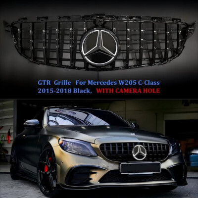 WPKMOTORS Front Grille With LED Emblem For Mercedes W205 C-Class 2015-2018 – C180 To C450