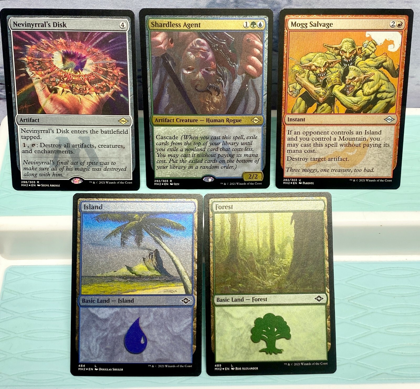 MTG Modern Horizons 2 Lot Of 5 Etched Foils (3) Rare, (1) UC