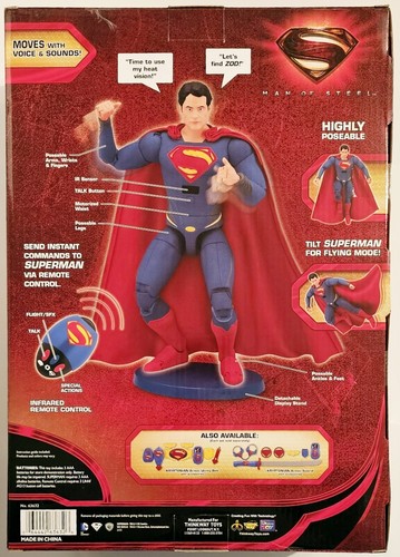 SUPERMAN MAN OF STEEL 14" INTERACTIVE FIGURE with REMOTE CONTROL HIGHLY POSEABLE - Picture 3 of 8