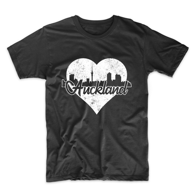 Men's Auckland Shirt Retro Auckland New Zealand Skyline Heart TShirt eBay