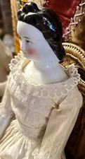 1870 China Head Doll, Very Rare Hairstyle 15  W/Nice Outfit