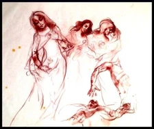 Julian Ritter - Fantasy - Five Figures - Conte´   on Vellum - Un-Signed - 168