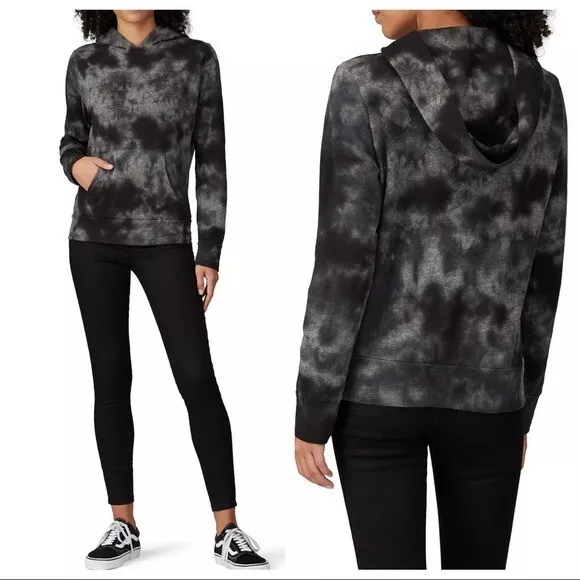 Monrow crystal tie dye gray pullover hoodie sweatshirt size XS