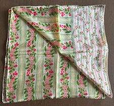 Vintage Baar  Beards Silk Scarf Floral Spring Sheer 1960s Colors Greens/Pinks