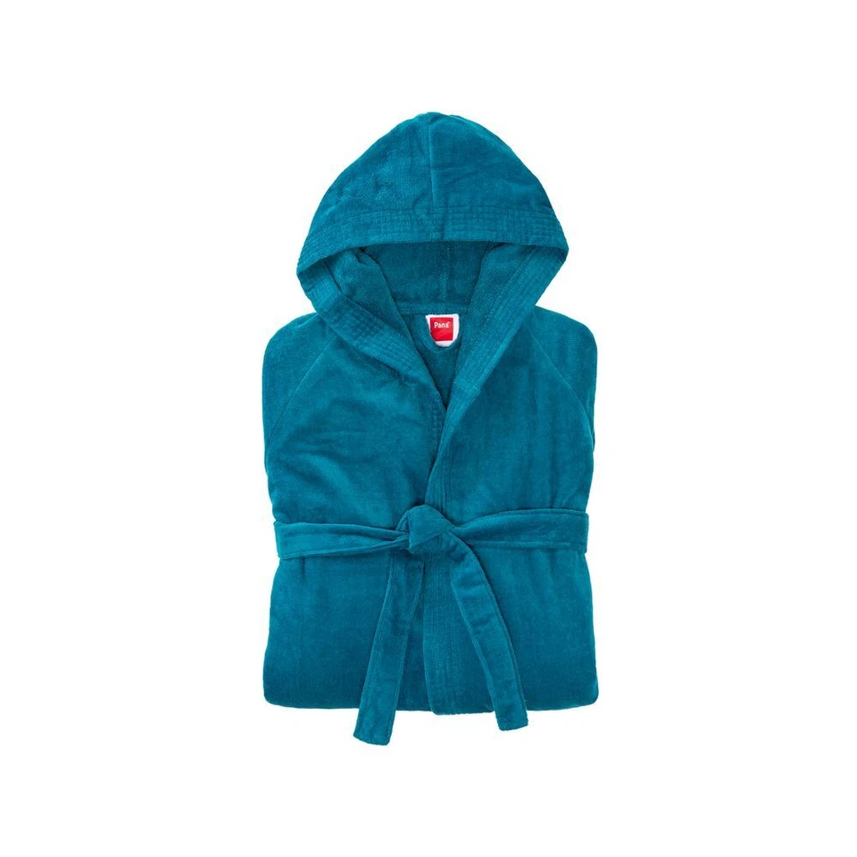 Bademantel Saunamantel Morgenmantel m. Kapuze Unisex 100% Baumwolle Velour Lang - Bild 4 von 4