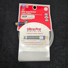 GE 12 ft Ultra Pro Digital-HD RG6 Quad Shield Coax Cable In-Wall Certified NEW 