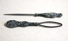 Victorian Sterling Silver Sewing Awl and Needle Threader