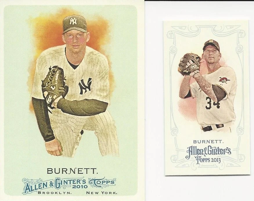 Lote Fleer A. J. Burnett RC 1999 Florida Marlins New York Yankees Foto 3 de 3