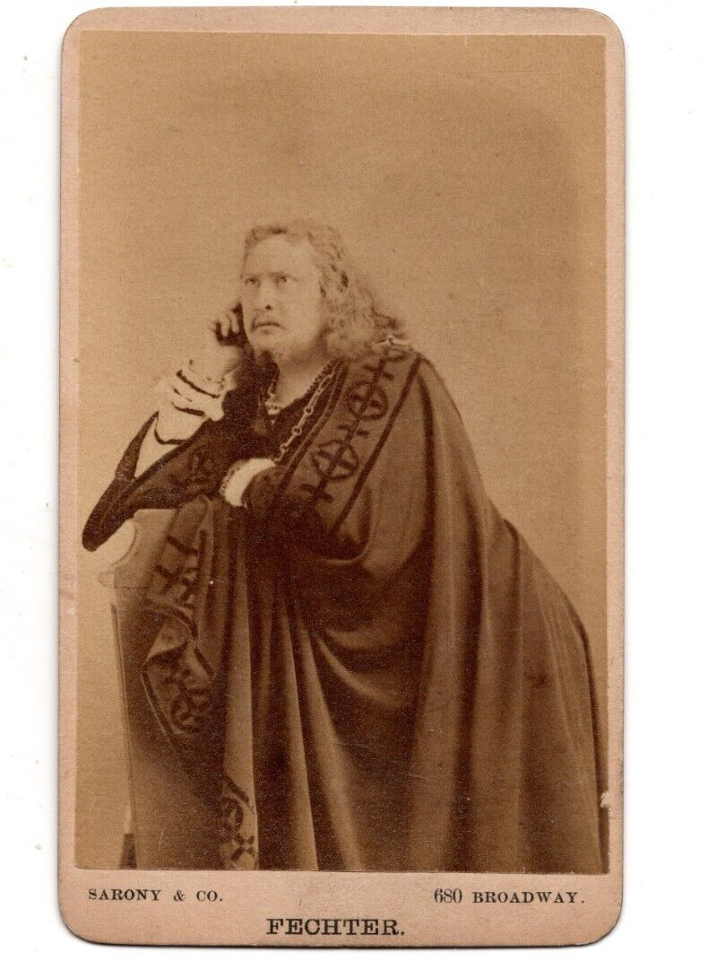 ANTIQUE CDV CIRCA 1860s CHARLES FECHTER AS HAMLET ANGLO-FRENCH ACTOR CHICAGO ILL