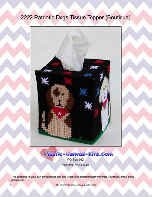 Patriotic Dogs Tissue Topper-Plastic Canvas Pattern or Kit | eBay