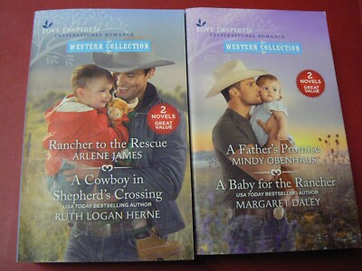 2 double novels love Inspired Western Collection, A Father's Promise 4 Novels
