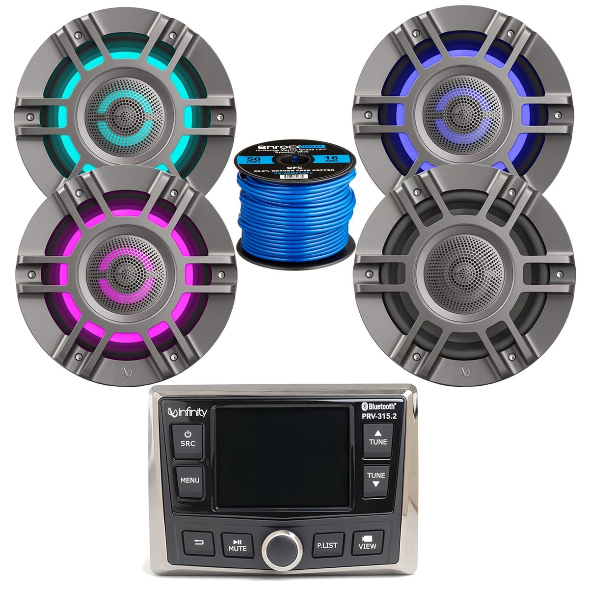 Infinity PRV250 AM/FM Stereo Receiver, 4x 8