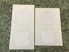 Genuine Apple Logo Sticker Decals x4 - 2" x 2" WHITE + 1 1/2” x 1 1/2” WHITE