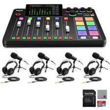 Rode RODECaster Pro II Bundle with 4x Zoom ZDM-1 Podcast Mic Packs