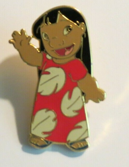 DISNEY WDW DLR LILO IN HAWAIIAN RED DRESS WAVING LILO FROM LILO STITCH MOVIE PIN