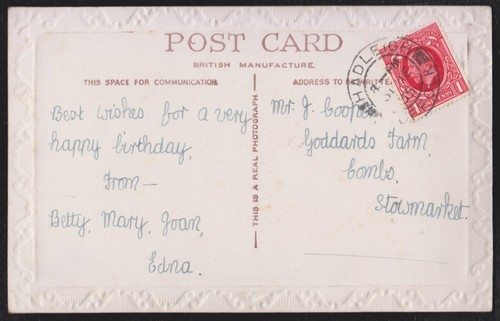 Greetings My Farther's Birthday RP Vintage Postcard - Picture 2 of 2