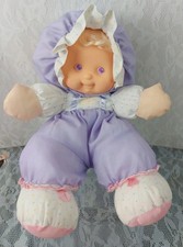 Fisher Price Puffalump Kids Doll Purple Baby Heidi Blonde Nylon Stuffed 90's Toy