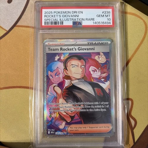 2025 POKEMON DRI EN-DESTINED RIVALS #238 TEAM ROCKET'S GIOVANNI PSA 10