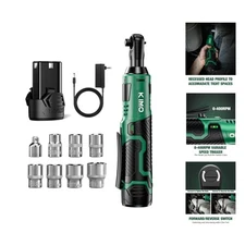 KIMO 3/8" Cordless Electric Ratchet Wrench Set with 7 Sockets & Quick Charger
