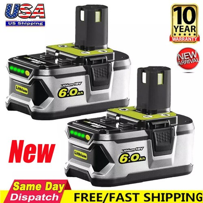 #ad 2Pack 18Volt 6000mAh High Capacity Battery For Ryobi 18V Battery P105 P107 P108 $28.99