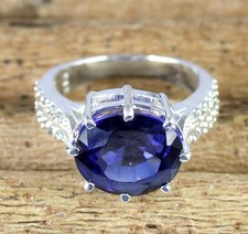 12.57 Ct/12 mm Natural Blue Sapphire Oval Gemstone Certified Engagement Ring