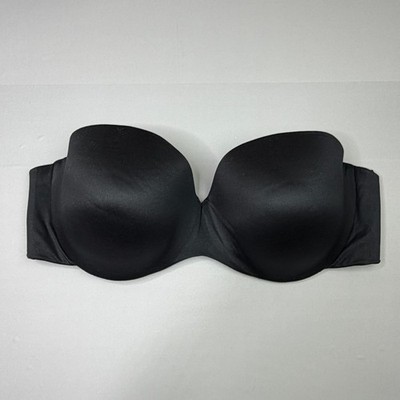 Maidenform Push Up Strapless Bra 38D Black Padded Seamless Cup Underwire