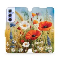 HandyhüLle Mit Klappe FüR Galaxy A34 5G Mobiwear Case Cover Etui Wiesenblumen