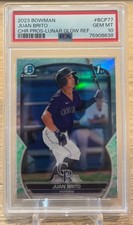 2023 Bowman Chrome Juan Brito RC Rookie First Lunar Glow Refractor PSA 10
