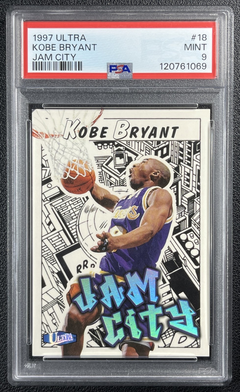 KOBE BRYANT PSA 9 1997-98 FLEER ULTRA #18 JC 2ND YEAR JAM CITY LAKERS 1069