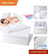 White Disposable Bed Sheets for Medical Spa and Hotel Use 2 Count
