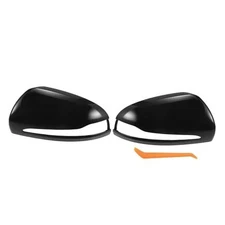  Pair Car Rear View Driver Passenger Side Mirror Cover Cap Replacement Gloss 