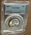 This is a U.S. 1950-S PCGS MS65 25 cents
