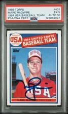 1985 Topps #401 Mark McGwire AUTOGRAPHED ROOKIE CARD - PSA 5/Auto 10. rookie card picture
