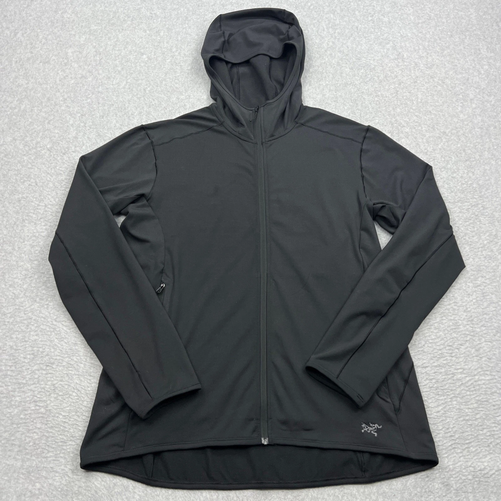 Arc'teryx Kyanite LT Hoody Womens Large Black Full Zip Lightweight Fleece Jacket