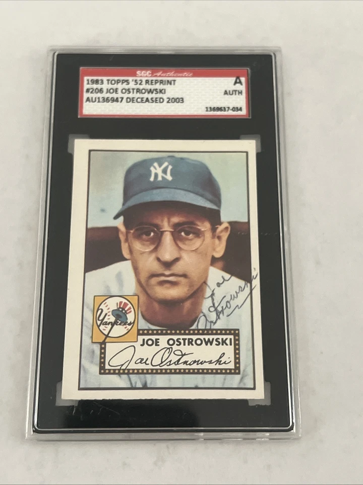 Joe Ostrowski 1983 Topps 1952 RP Signed #206 SGC AUTHENTIC AUTOGRAPH NY YANKEES - Image 4 of 4