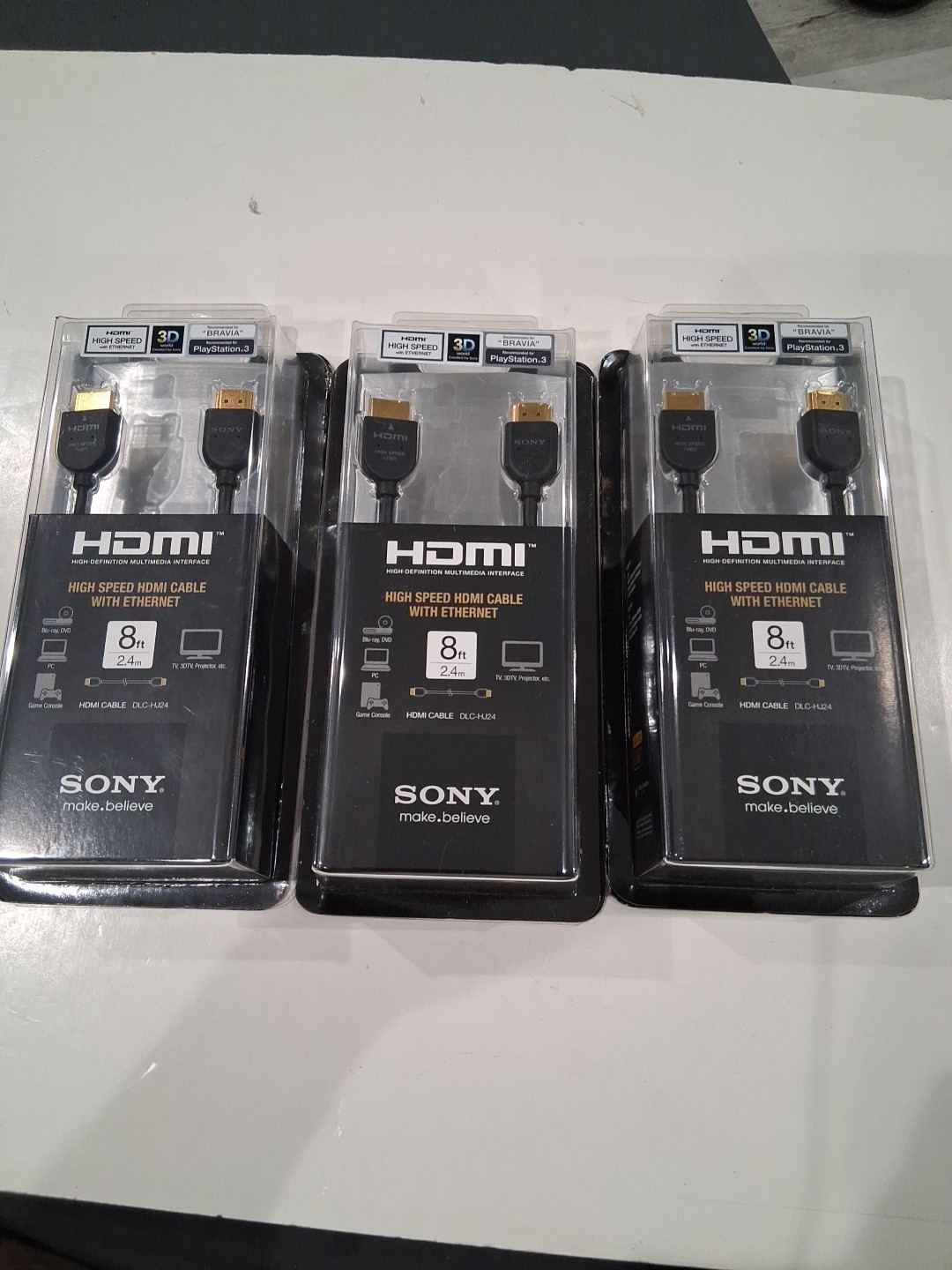 Sony DLC-HJ24  High-Speed HDMI Cable WITH ETHERNET 8 ft (2.4m) Rare