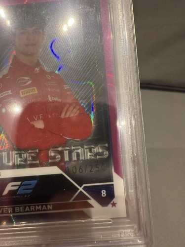 Oliver Bearman 2023 Topps Chrome Formula 1 #71 Pink Refractor 106/250 PSA 9 - Picture 2 of 3