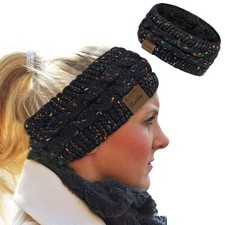 Women Ear Warmers Headbands Winter Warm Fuzzy Cable Knit Head Wrap Fleece