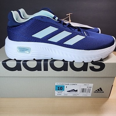 Adidas Cloudfoam Comfy Women's Sneakers Navy Blue w/ Light Accents Size 10