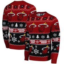 MIAMI HEAT Christmas Jumper Mens LARGE Basketball NBA Festive Sweater XM7