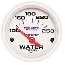 Auto Meter 200762 Pro-Comp White Phantom Marine Water Temperature Gauge Diameter
