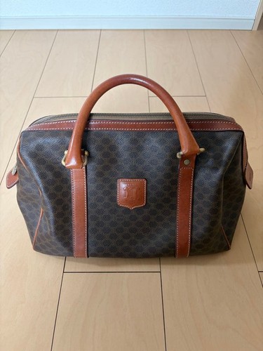 CELINE Macadam Mini Boston Bag Brown Used From Japan