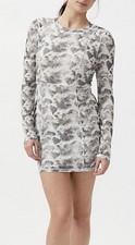 Urban Outfitters Mini Dress Size L UO Ruth Long Sleeve Mesh Bodycon double layer